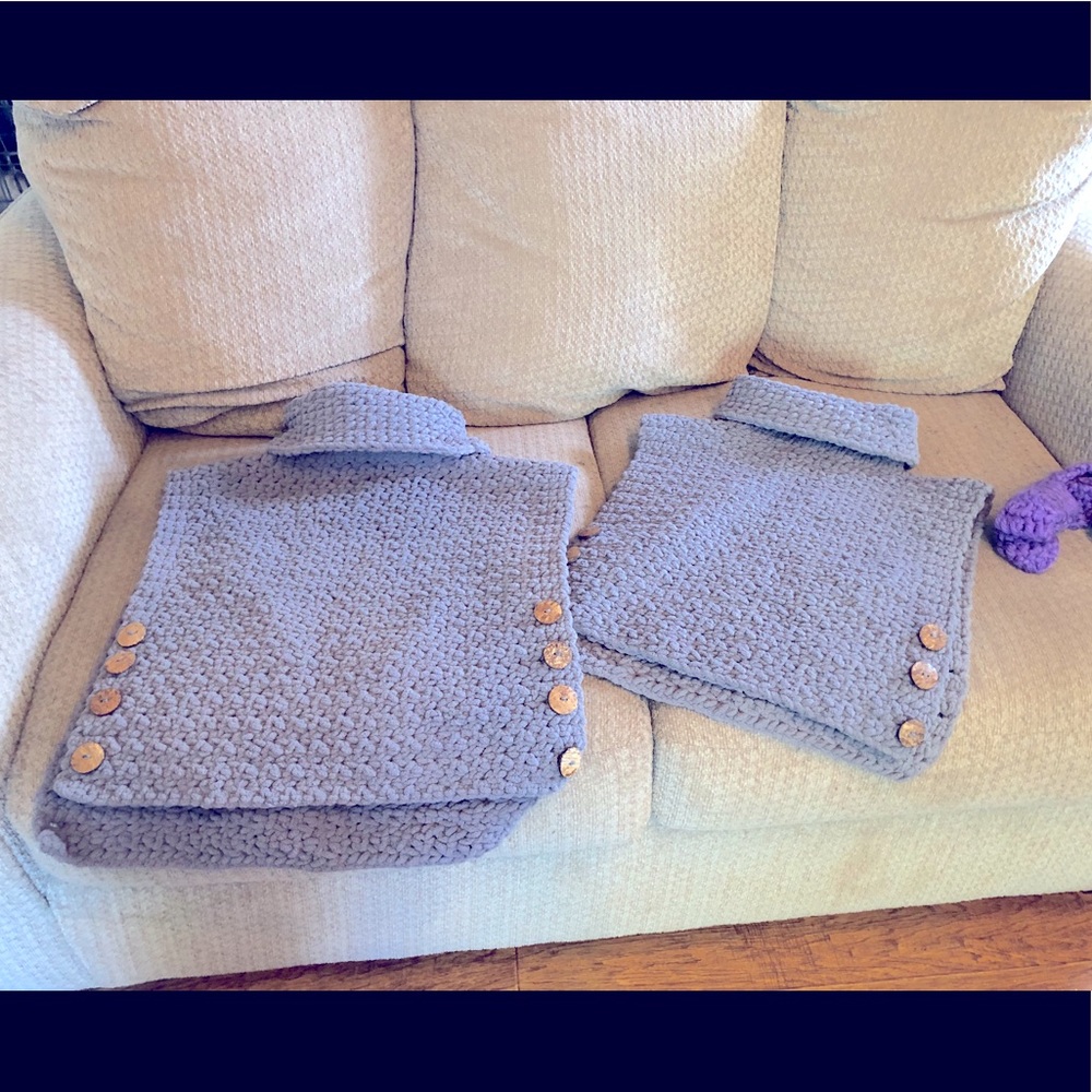 Hand made little girls crouched sweater vest